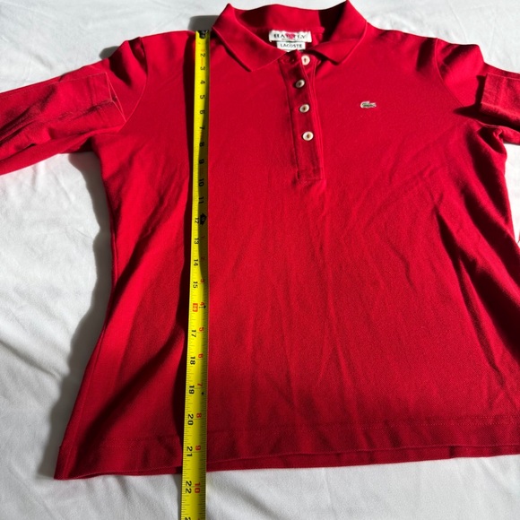 Lacoste Devanlay Vibrant Red Classic Preppy Collared Long Sleeve Polo Shirt - Picture 14 of 15